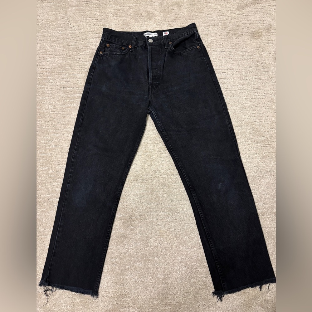 Re/Done BLACK HIGH RISE STOVE PIPE size 29